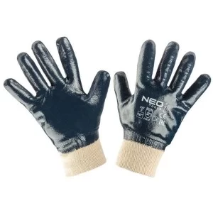 Захисні рукавички Neo Tools робочі, бавовна з повним нітриловим покриттям, р. 10 (97-630-10)