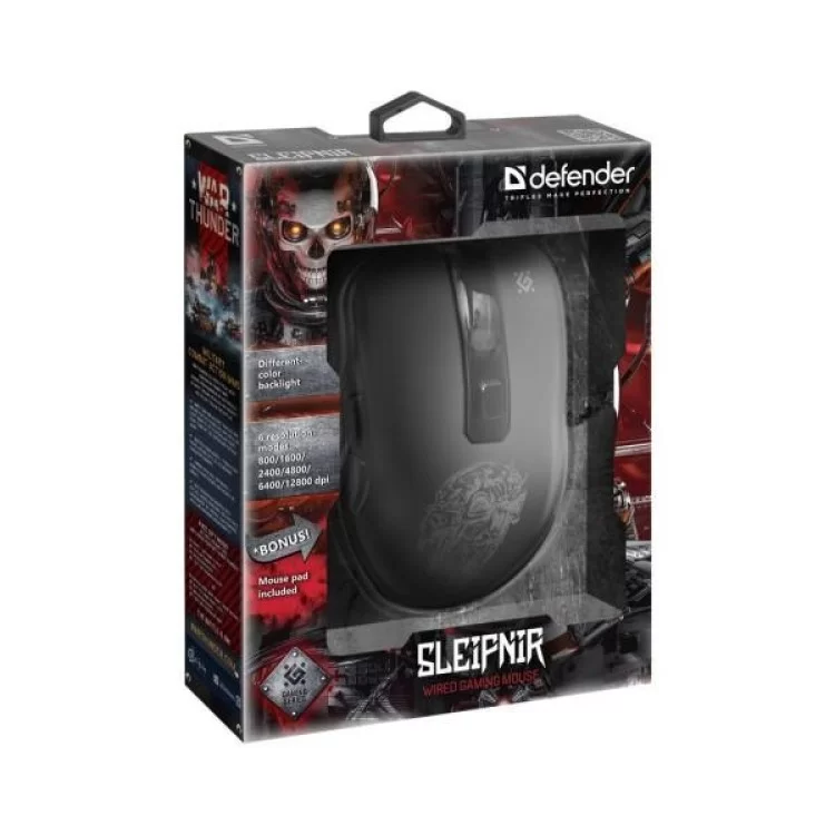 Мышка Defender Sleipnir GM-927 USB Black+ Килимок (52927) характеристики - фотография 7