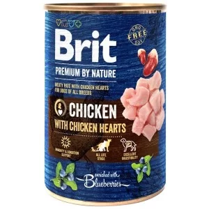 Консерви для собак Brit Premium by Nature курка з курячим серцем 400 г (8595602537952/8595602538522)