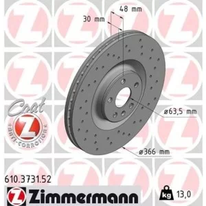 Тормозной диск ZIMMERMANN 610.3731.52