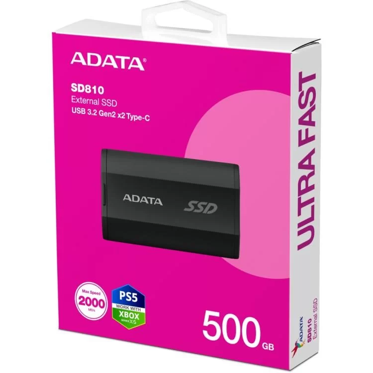 Накопичувач SSD USB 3.2 500GB ADATA (SD810-500G-CBK) відгуки - зображення 5