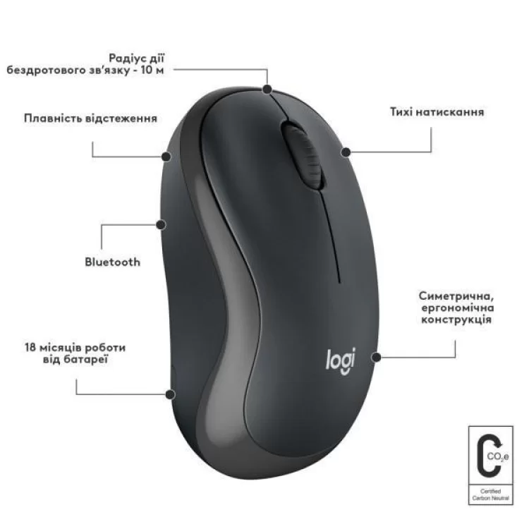 Мышка Logitech M240 Silent Wireless Graphite (910-007119) обзор - фото 8