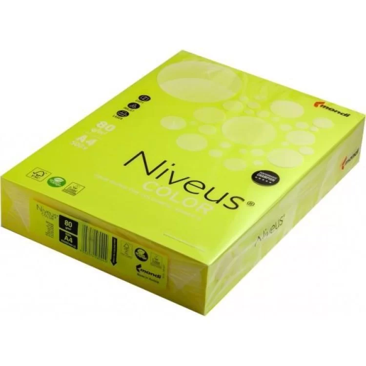 Бумага Mondi Niveus COLOR NEON Yellow A4, 80g, 500sh (A4.80.NVN.NEOGB.500)