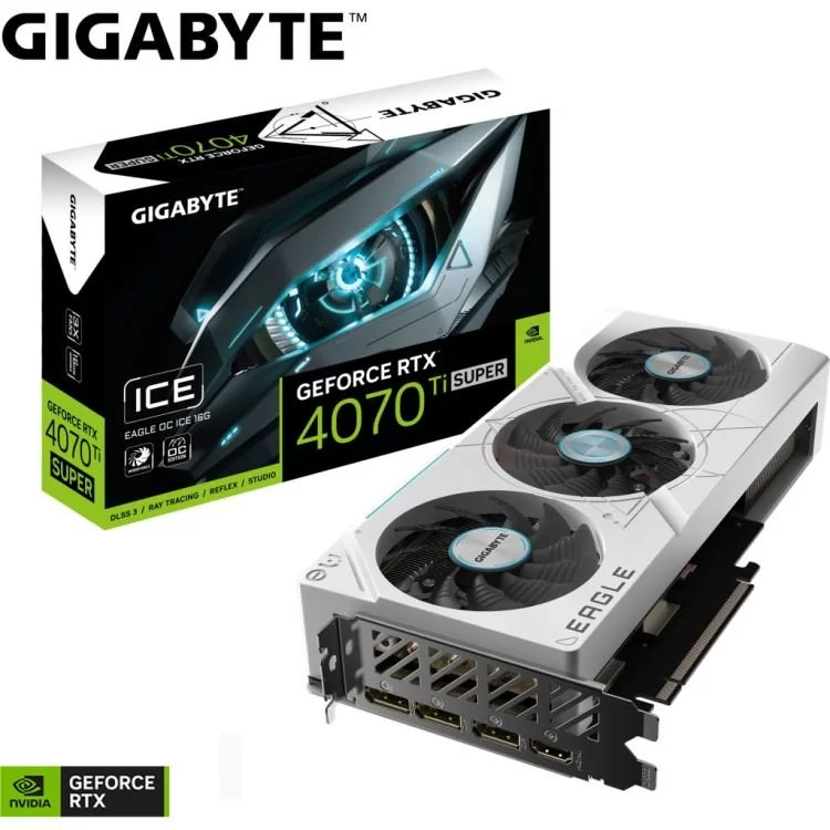 Відеокарта GIGABYTE GeForce RTX4070Ti SUPER 16Gb EAGLE ICE OC (GV-N407TSEAGLEOC ICE-16GD) - фото 10