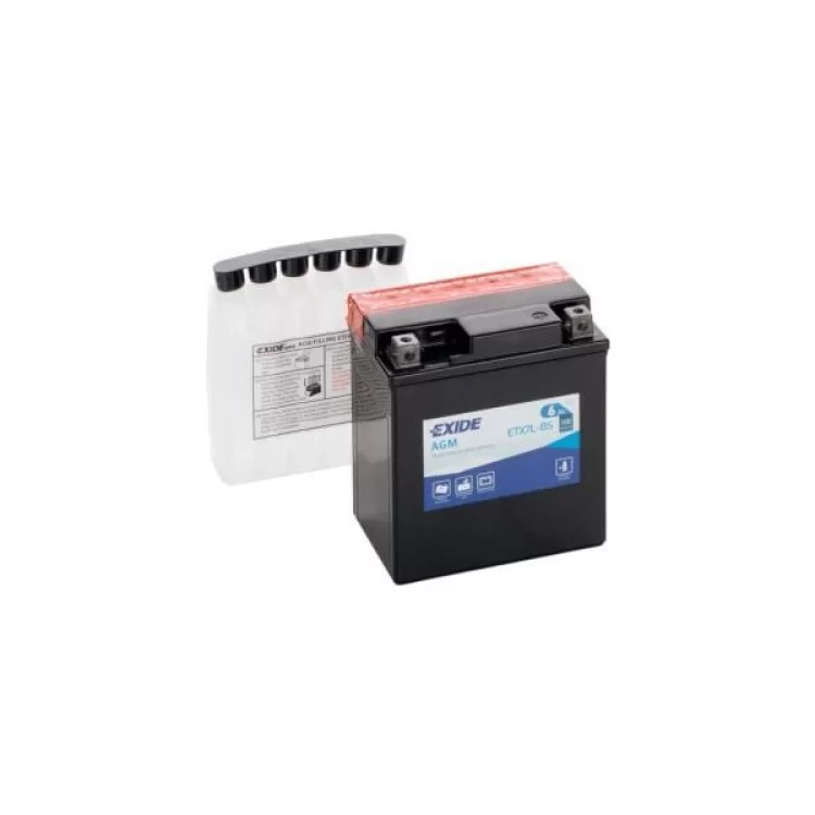 Мотоакумулятор EXIDE AGM 6Ah Ев (-/+) (100EN) (ETX7L-BS) - фотографія 2