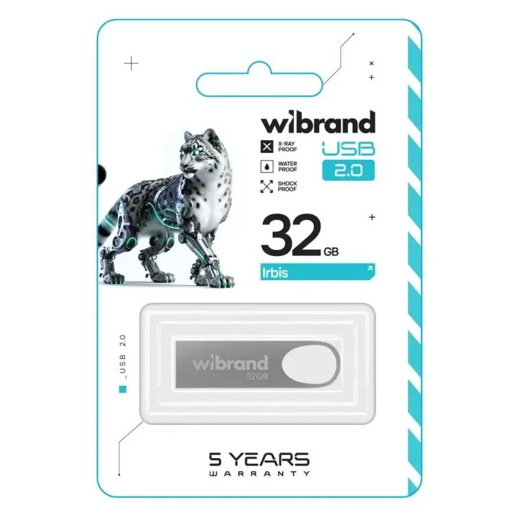 USB флеш накопичувач Wibrand 32GB Irbis Silver USB 2.0 (WI2.0/IR32U3S) ціна 263грн - фотографія 2