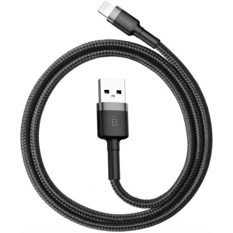 в продажу Дата кабель USB 2.0 AM to Lightning 2.0m Cafule 1.5A gray+black Baseus (CALKLF-CG1) - фото 3