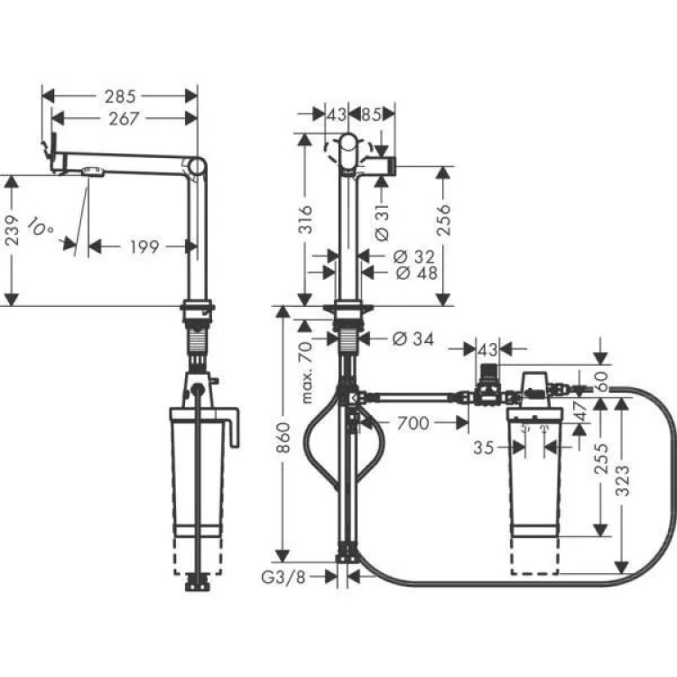 в продажу Змішувач Hansgrohe Aqittura M91 (76804000) - фото 3