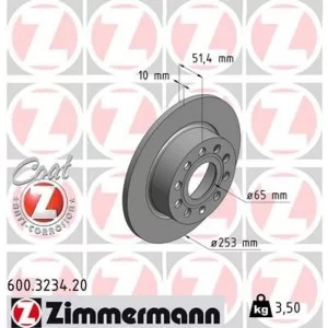 Тормозной диск ZIMMERMANN 600.3234.20