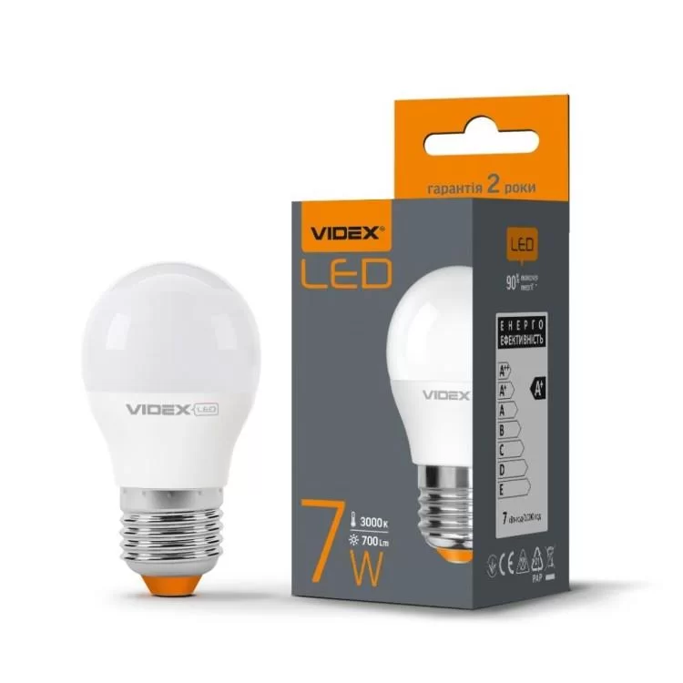 Лампочка Videx LED G45e 7W E27 3000K 220V (VL-G45e-07273) ціна 70грн - фотографія 2