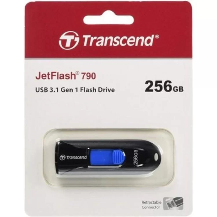 продаем USB флеш накопитель Transcend 256GB JetFlash 790 Black USB 3.0 (TS256GJF790K) в Украине - фото 4