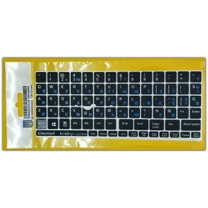 Наклейка на клавіатуру BestKey непрозора чорна, 77, блакитний (BK131377)