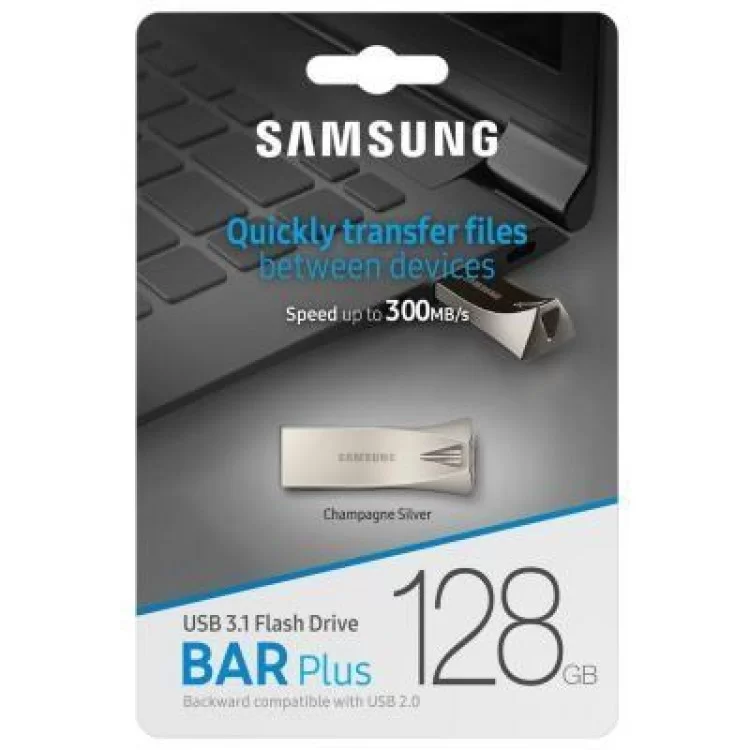 USB флеш накопичувач Samsung 128GB Bar Plus Silver USB 3.1 (MUF-128BE3/APC) характеристики - фотографія 7