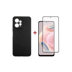 Чехол для мобильного телефона Dengos Kit for Xiaomi Redmi Note 12 4G case + glass (Black) (DG-KM-44)