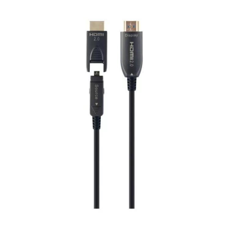 Кабель мультимедійний HDMI to HDMI 20.0m AOC V.2.0, 4K 60Hz Gold Cablexpert (CCBP-HDMID-AOC-20M) ціна 7 138грн - фотографія 2