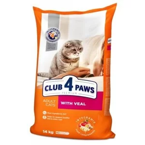 Сухой корм для кошек Club 4 Paws Премиум. С телятиной 14 кг (4820083909207/4820215362375)
