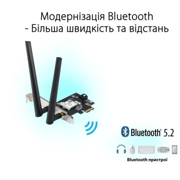 Мережева карта Wi-Fi ASUS PCE-AXE5400 ціна 2 888грн - фотографія 2