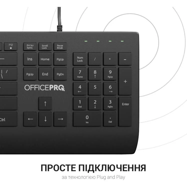 Клавиатура OfficePro SK360 USB Black (SK360) - фото 10