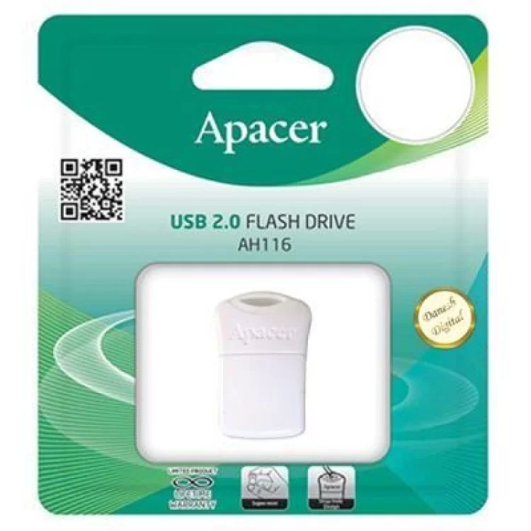 в продаже USB флеш накопитель Apacer 32GB AH116 White USB 2.0 (AP32GAH116W-1) - фото 3