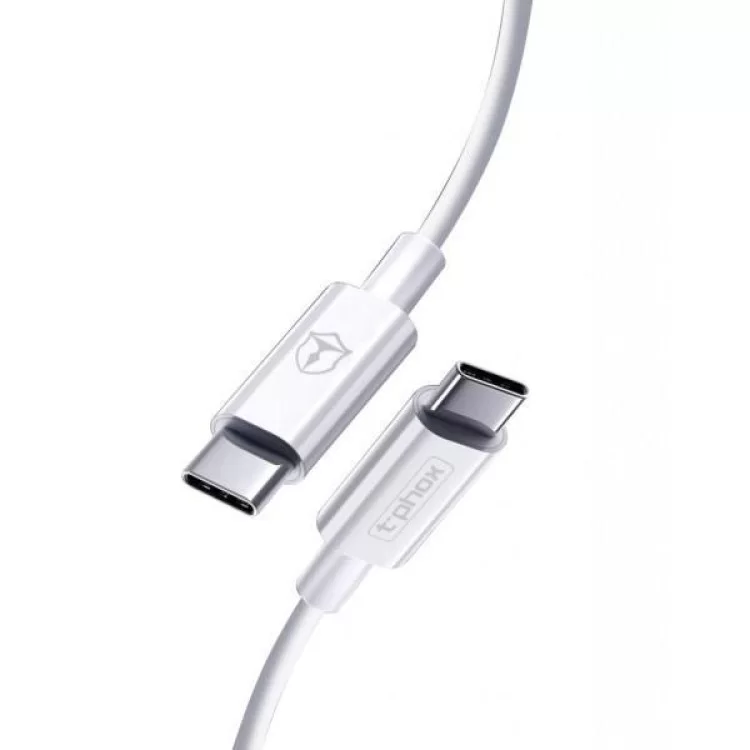 Дата кабель USB-C to USB-C 1.0m 3A White T-Phox (T-CC834) відгуки - зображення 5