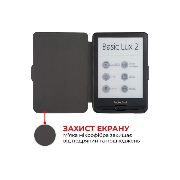 Чехол для электронной книги AirOn Premium PocketBook Touch Lux 5 608/628/633 black (6946795850194) цена 798грн - фотография 2