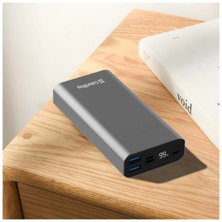 Батарея универсальная ColorWay 20 000 mAh PD/20W, QC/3.0, USB-C/Micro-USB/Lightning/USB-A max.22.5W Gray (CW-PB200LPH3GR-PDD) - фото 10