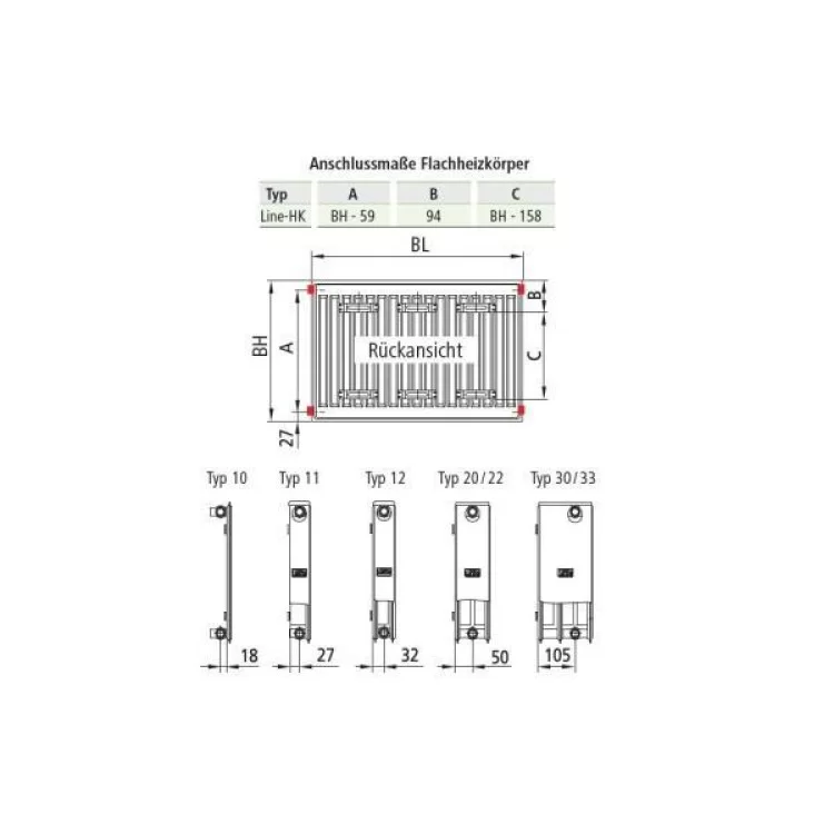 продаємо Радіатор опалення Kermi Therm-X2 Line-K PLK 22 500 х 1400 мм (PLK220501401N2K) в Україні - фото 4