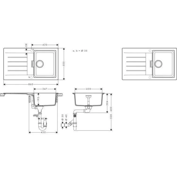 Мойка кухонная Hansgrohe S520-F345 (43356170) инструкция - картинка 6