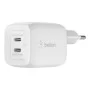 Зарядное устройство Belkin 45W 2хUSB-С GAN PD PPS white (WCH011VFWH)