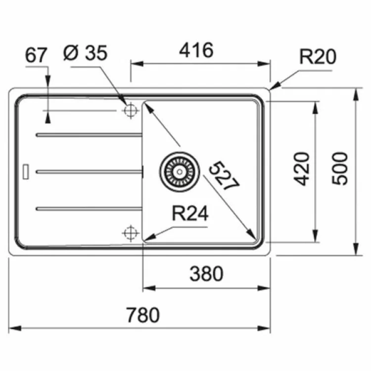 Мийка кухонна Franke Basis BFG 611-78 (114.0258.042) ціна 14 533грн - фотографія 2