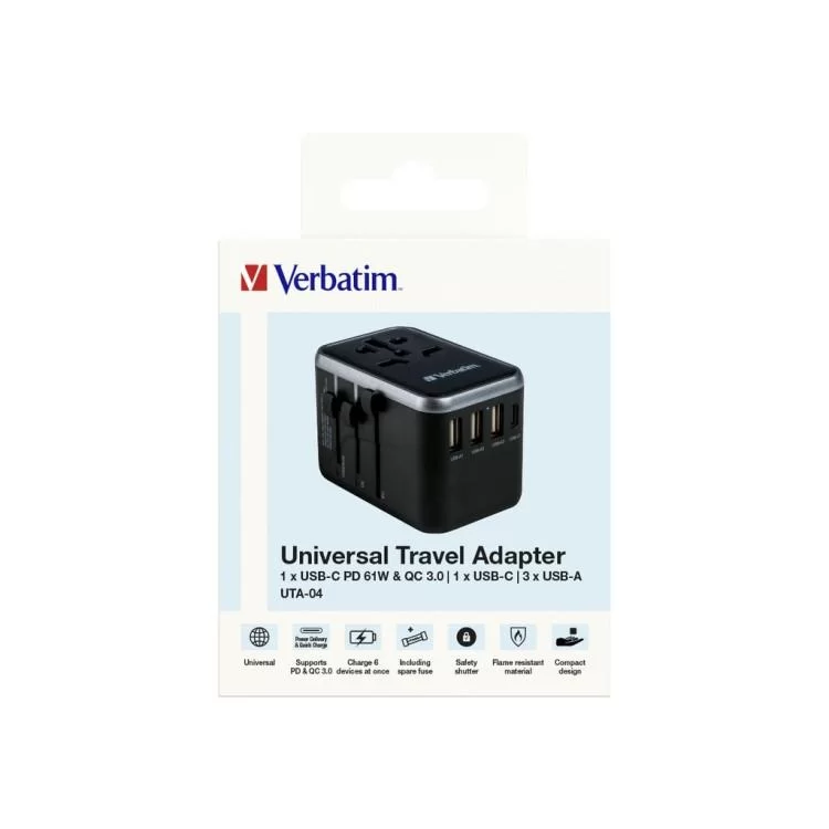 Зарядний пристрій Verbatim UTA-04 PD61W (3xUSB-A/2xUSB-C) (49546) - фото 12