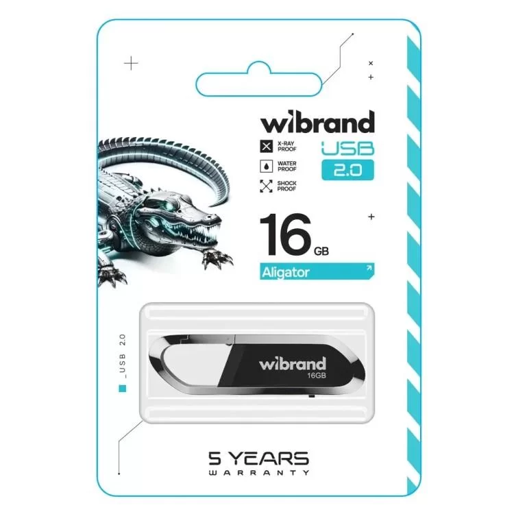 USB флеш накопичувач Wibrand 16GB Aligator Black USB 2.0 (WI2.0/AL16U7B) ціна 245грн - фотографія 2