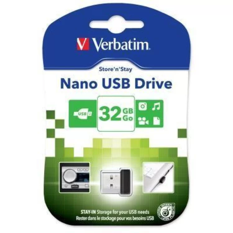 в продажу USB флеш накопичувач Verbatim 32GB Store 'n' Stay NANO USB 2.0 (98130) - фото 3