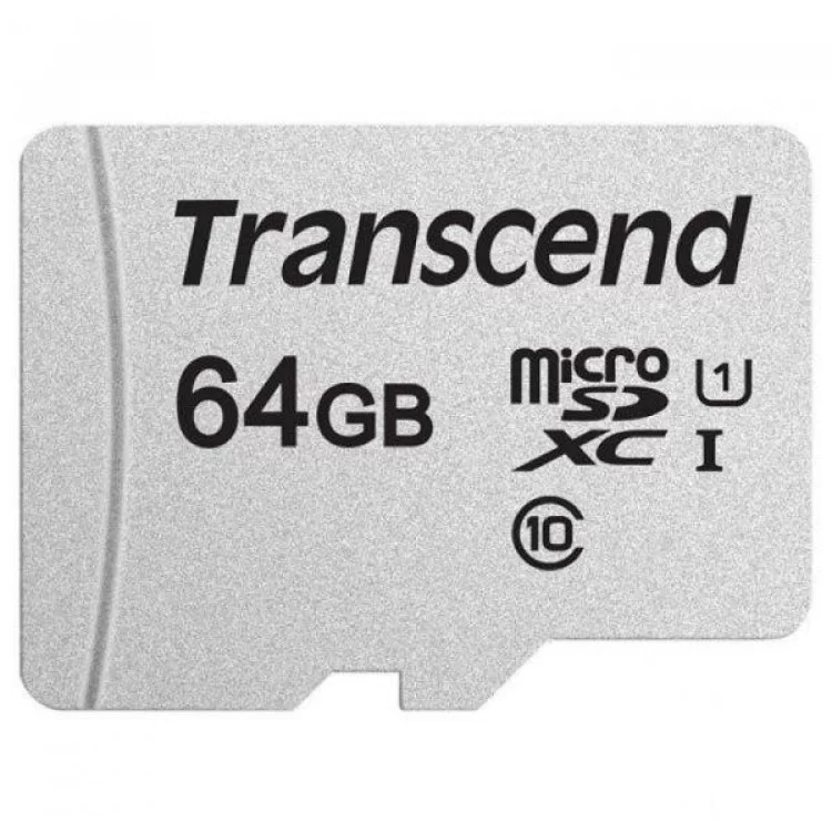 Карта пам'яті Transcend 64GB microSDXC class 10 UHS-I U1 (TS64GUSD300S-A) ціна 383грн - фотографія 2