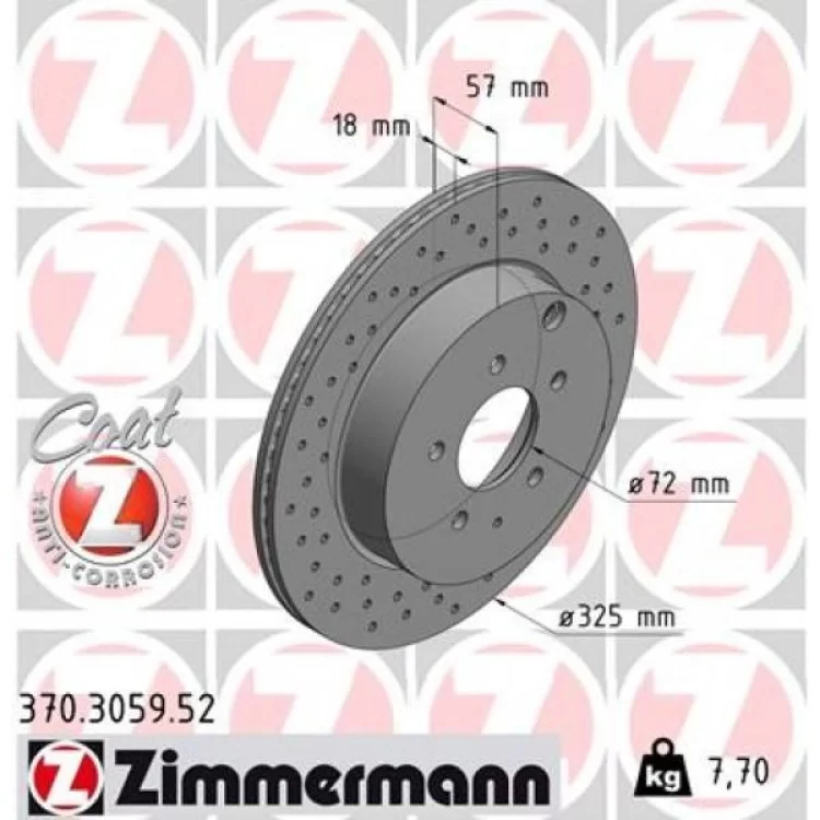 Тормозной диск ZIMMERMANN 370.3059.52