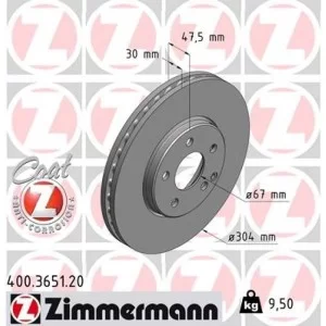 Гальмівний диск ZIMMERMANN 400.3651.20