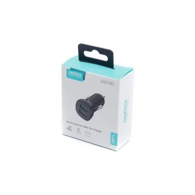 продаем Зарядное устройство Choetech car 2хUSB-A 36W QC black (C0051-BK) в Украине - фото 4