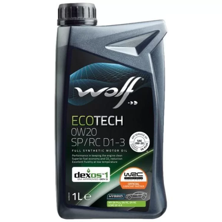 Моторное масло Wolf ECOTECH 0W20 SP/RC D1-3 1л (1049889)