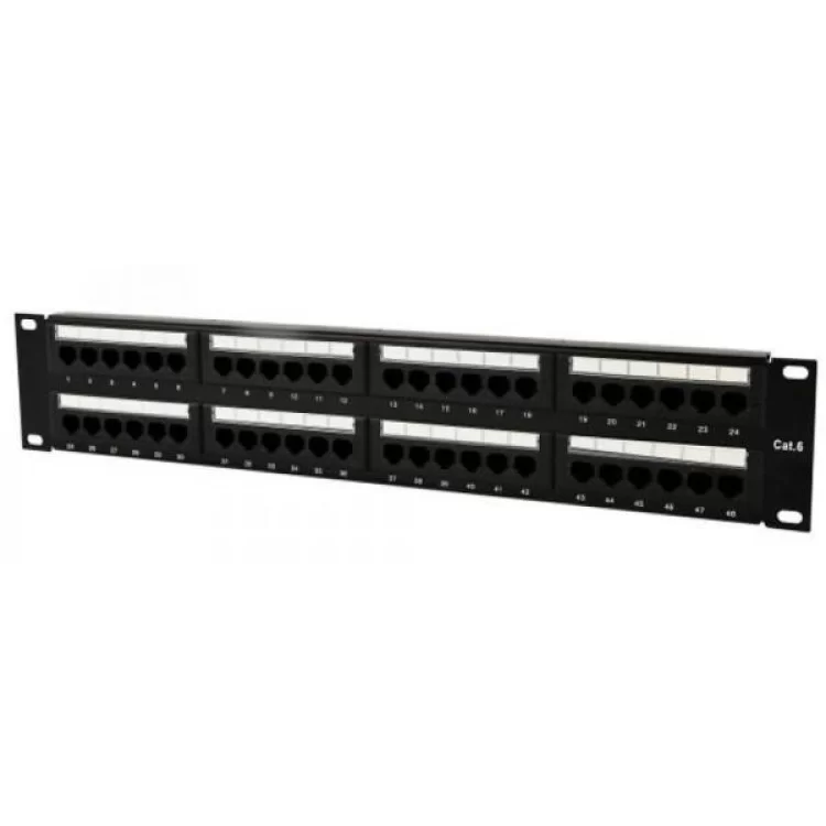 Патч-панель 19" 48xRJ-45 UTP cat.6, 2U, тип 110 Cablexpert (NPP-C648CM-001)