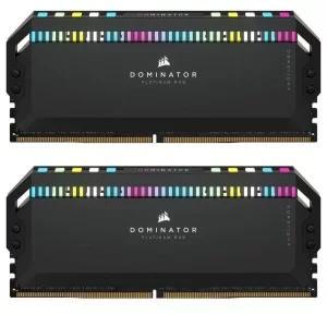 Модуль пам'яті для комп'ютера DDR5 64GB (2x32GB) 6000 MHz Dominator Platinum RGB Black Corsair (CMT64GX5M2B6000C40)