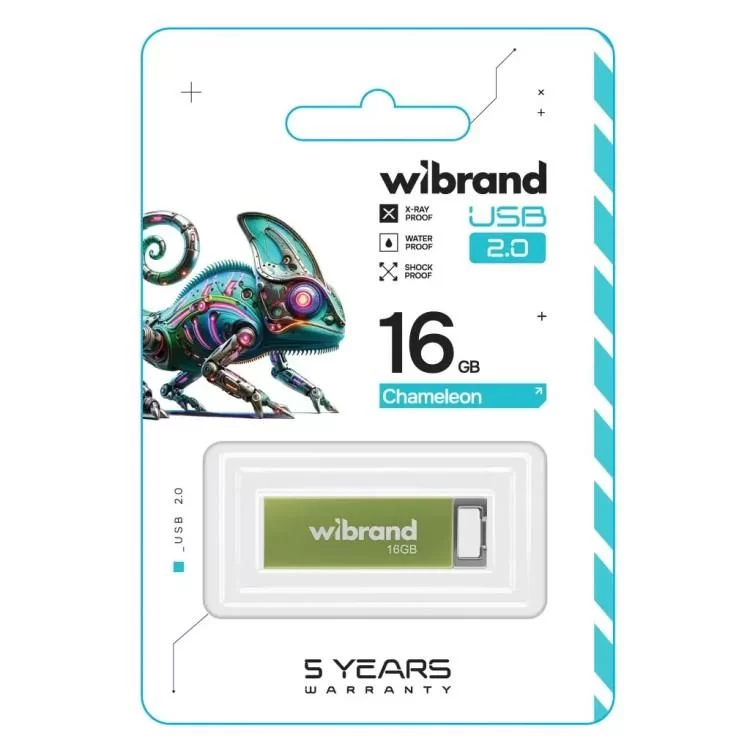 USB флеш накопитель Wibrand 16GB Chameleon Green USB 2.0 (WI2.0/CH16U6LG) цена 266грн - фотография 2