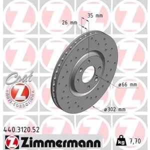 Гальмівний диск ZIMMERMANN 440.3120.52