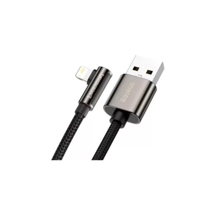 Дата кабель USB 2.0 AM to Lightning 1.0m CALCS 2.4A 90 Legend Series Elbow Black Baseus (CALCS-01) ціна 419грн - фотографія 2