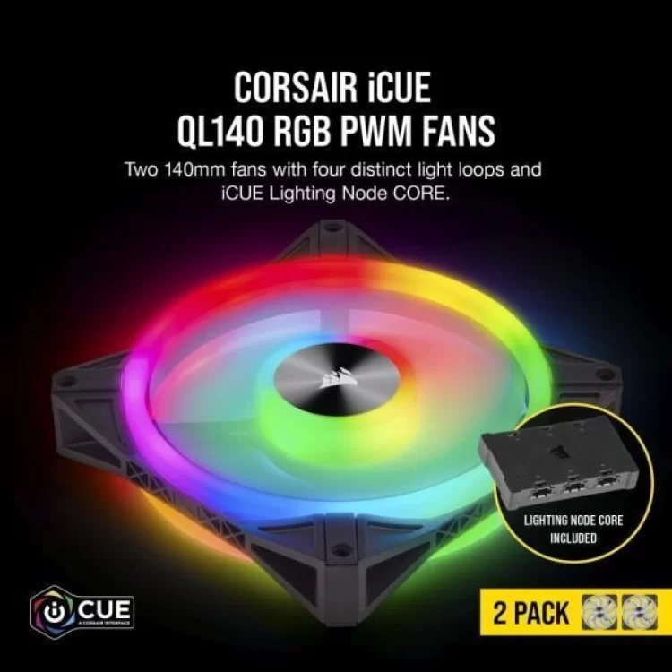 Кулер до корпусу Corsair QL Series, QL140 RGB, 140mm RGB LED Fan (CO-9050100-WW) характеристики - фотографія 7