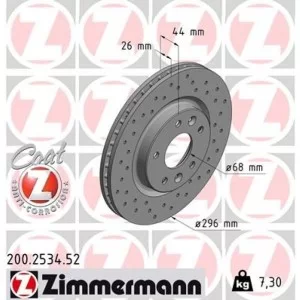 Тормозной диск ZIMMERMANN 200.2534.52