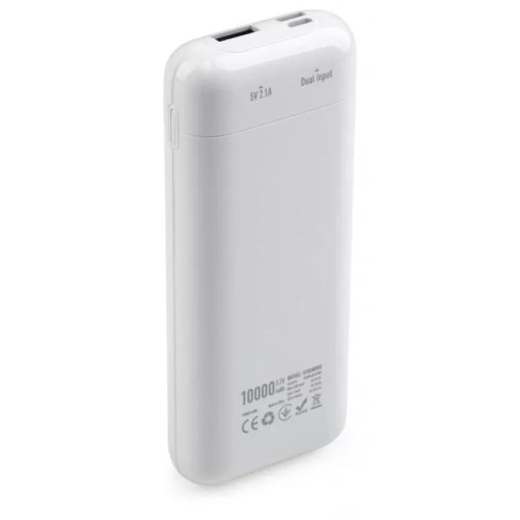 Батарея універсальна Vinga 10000 mAh glossy white (VPB1MWH) ціна 599грн - фотографія 2