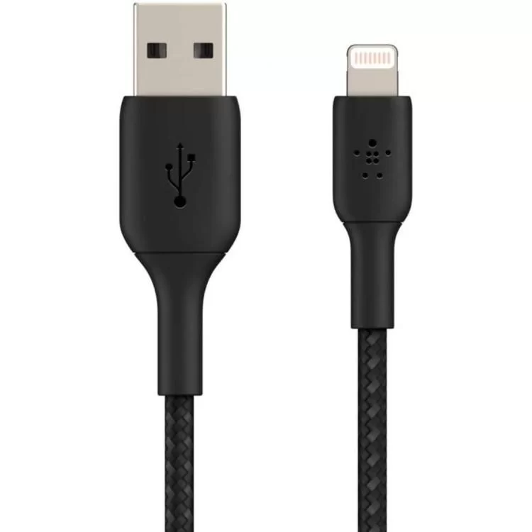 Дата кабель USB 2.0 AM to Lightning 1.0m black Belkin (CAA002BT1MBK) ціна 1 231грн - фотографія 2