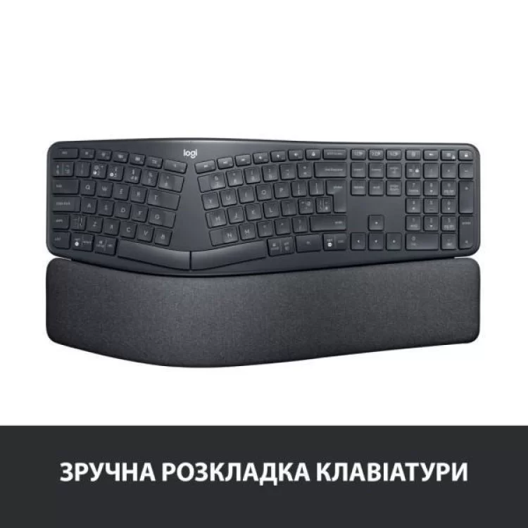 Клавіатура Logitech ERGO K860 Bluetooth/Wireless UA Black (920-010108) ціна 9 518грн - фотографія 2