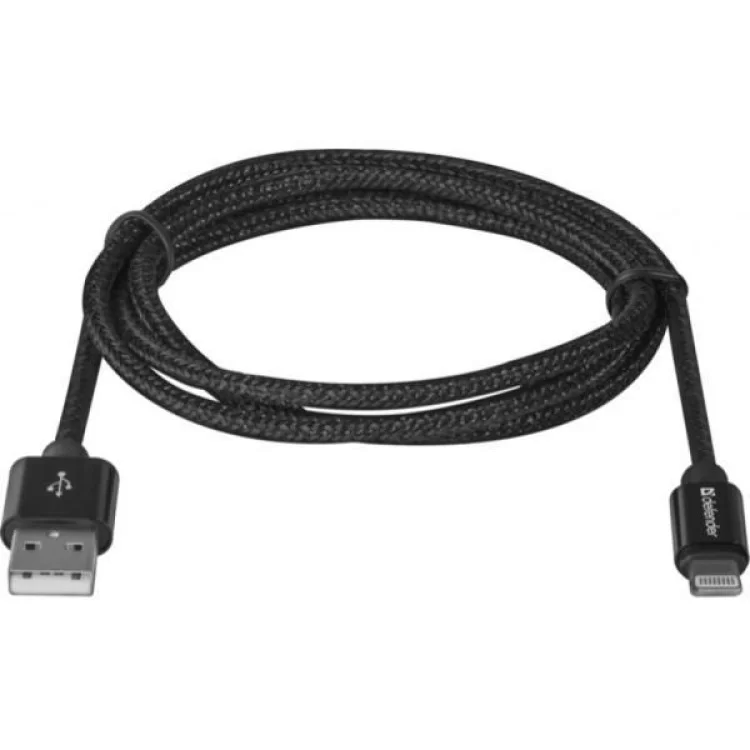 Дата кабель USB 2.0 AM to Lightning 1.0m ACH01-03T PRO Black Defender (87808) ціна 149грн - фотографія 2