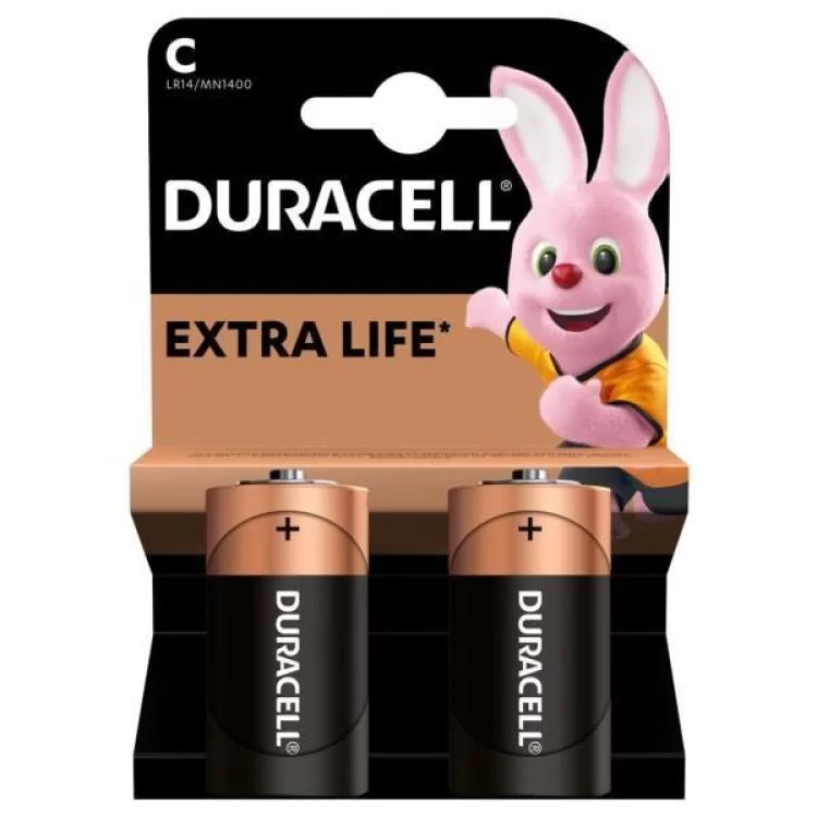 Батарейка Duracell C LR14 щелочная 2шт. в упаковке (5000394052529 / 81483545) цена 209грн - фотография 2